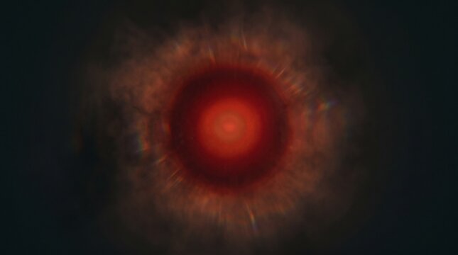 Crimson light flare pulses with radiating streaks a dark atmospheric effect
