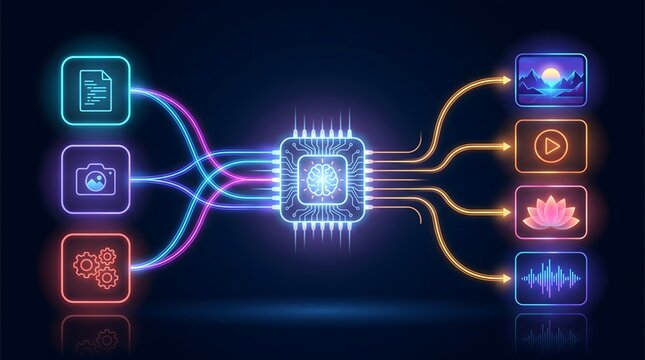 Artificial Intelligence Processing Data into Multimedia Content