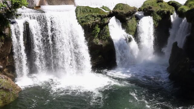 Traunfall, River Traun, Roitham am Traunfall, Traunviertel, Upper Austria, Austria