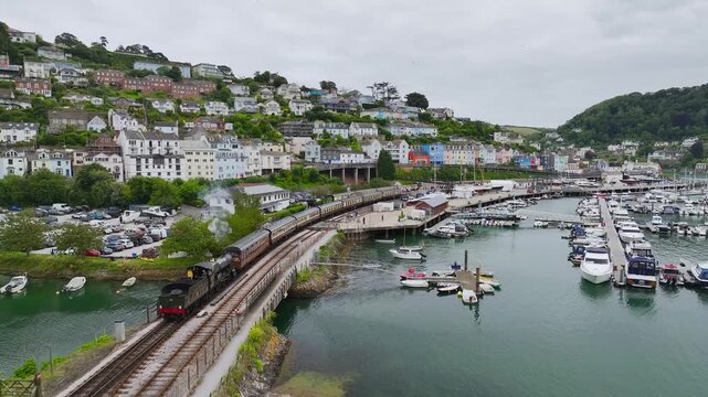 Kingswear to Paignton steam train, Dartmouth Steam Railway, Devon, England, United Kingdom