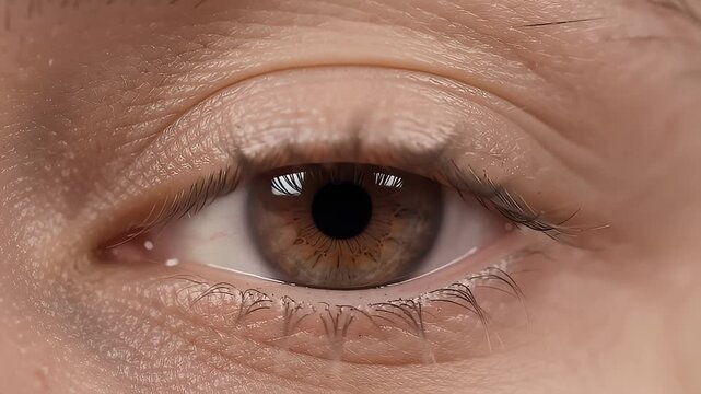Macro Shot of a Human Eye Changing Color from Brown to Glowing Purple, Extreme Close-Up