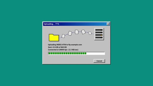 Retro 90s Computer Operating System File Upload 