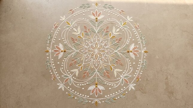 Intricate circular geometric pattern for spiritual decoration concept with mandala design