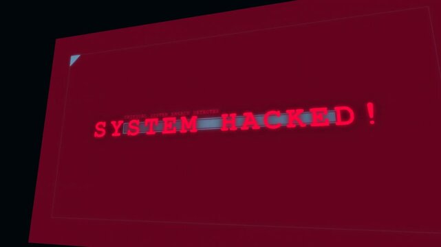 Cybersecurity Digital Interface showing Decrypting Records progress bar on a dark background. Concept of digital hacking, computer system loading animation, and unauthorized data access simulation.