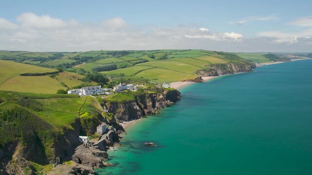 Hallsands North Beach Hallsands from a drone, South Devon, England, United Kingdom