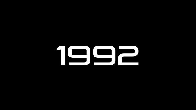 Year 1992 counting upward on digital display video clip