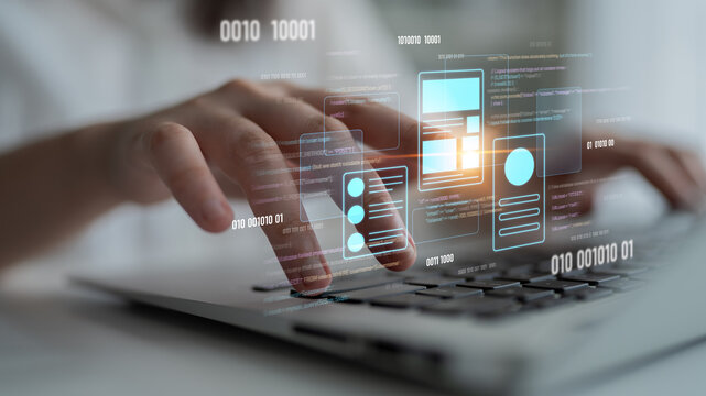 UI UX mockup showing application layout, structure, and code interface. UI design defines user flow, UI design improves clarity, UI design enhances experience, and UX design supports logic. Latch