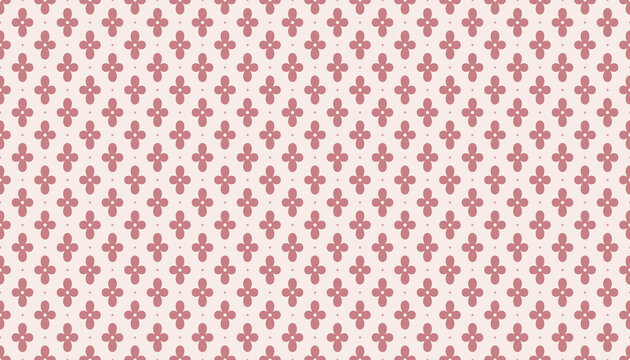 Seamless Japanese hanabishi four petal flower pattern in dusty pink