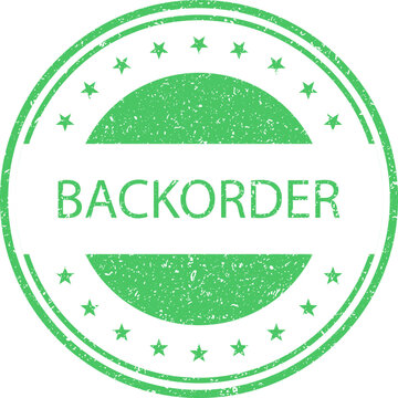 Green circular ink stamp with stars and the text backorder for business inventory management systems