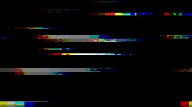 Digital Glitch Blocks and RGB Signal Distortion Overlay Animation