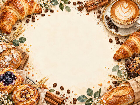 fresh croissant on a white background