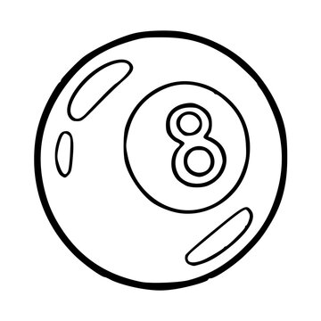 simple magic 8 ball outline icon vector isolated on white background