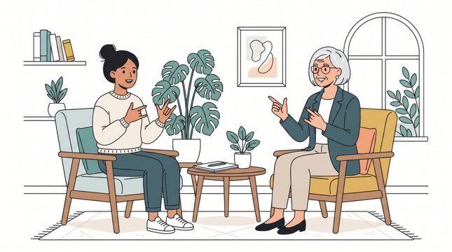 Medical sign language consultation between healthcare professional and deaf patient with language