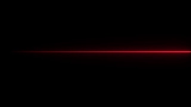 Abstract red line moves horizontally across black background with dynamic motion.