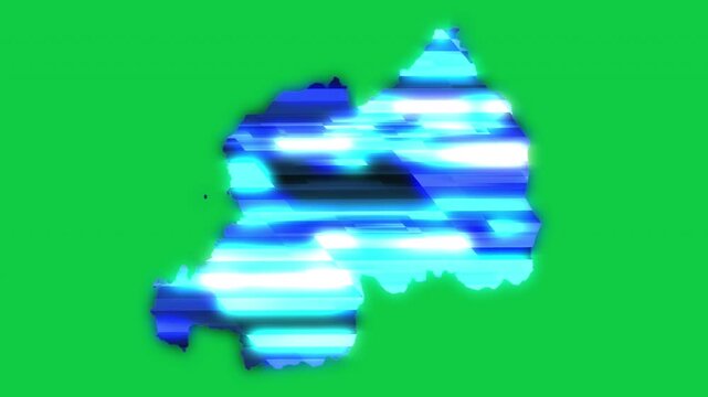 Rwanda blue news headline effect map pop animation green background