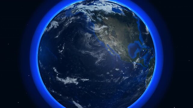 Abstract Rotating Blue Earth Globe Motion Graphic