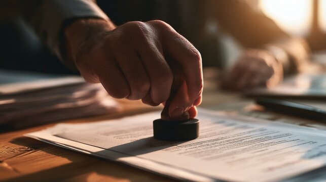 Business Professional Stamping Document for Approval
