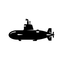 Submarine silhouette icon for military navy maritime transportation theme isolated on transparent background design element for naval defense or travel concepts. © Hina