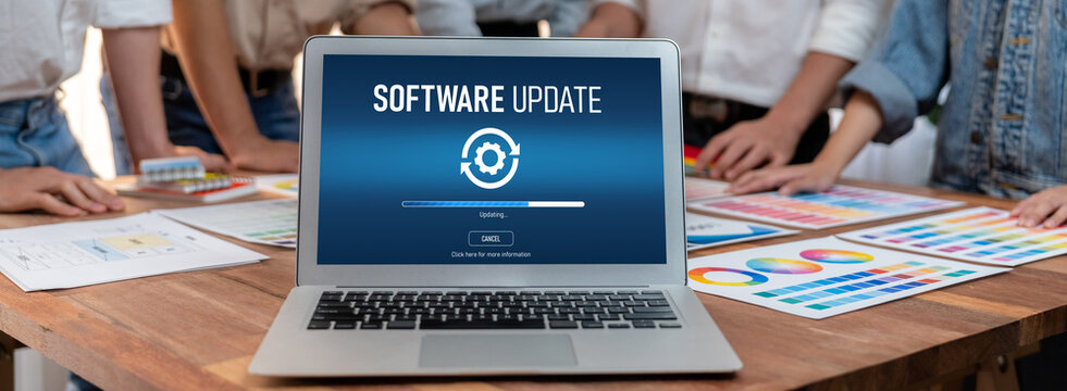 Software update on computer for brisk version of device software upgrade