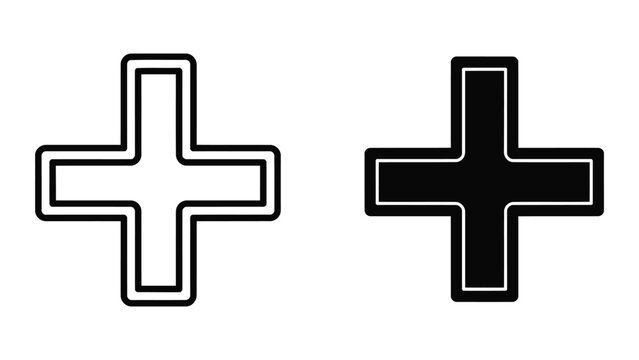Plus sign addition symbol mathematics positive vector icon illustration