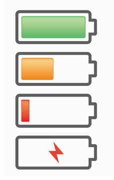 set of battery capacity illustration