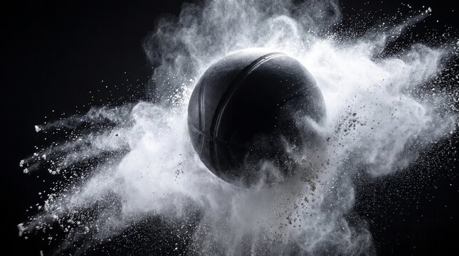 Black Basketball Isolated Sports Equipment with Realistic Textured Surface for Athletic Training and Commercial Design