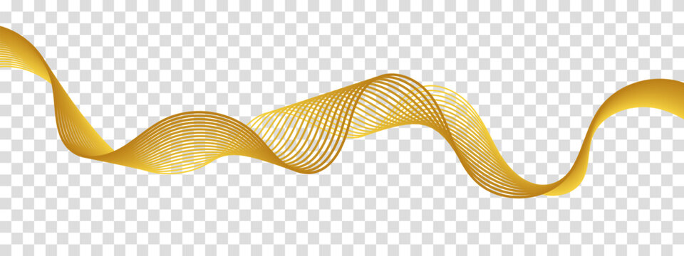 Golden Wavy Lines Gradient Abstract Background