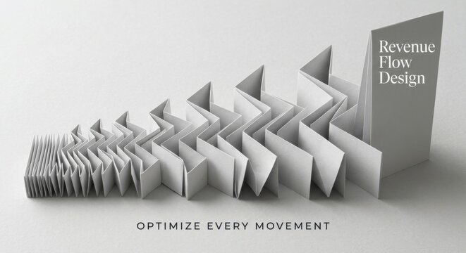 Geometric Origami Paper Folds Arranged in Ascending Pattern