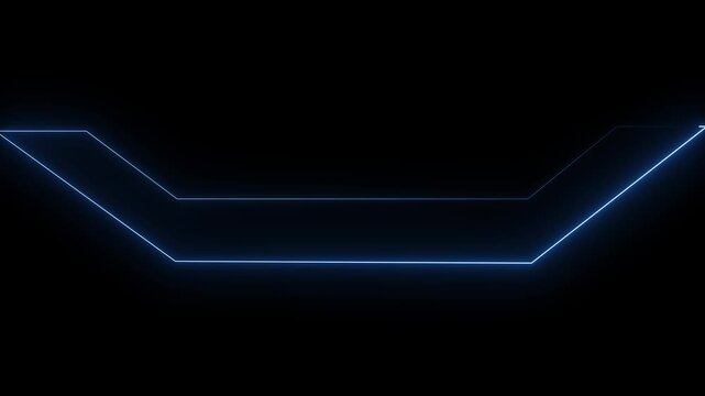 neon blue glowing line animation drawing on dark background futuristic tech HUD interface element progress loader line motion graphics design asset.