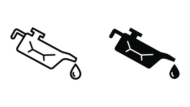 Oil container pouring lubricant icon for automotive maintenance and repair vector set