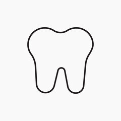 Obraz premium Tooth icon flat outline in black