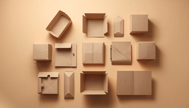 Flat Pack Sustainable Packaging Components on Studio Surface, Space Efficient Retail Design