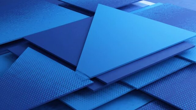 Abstract Blue Geometric Shapes Floating Motion Background