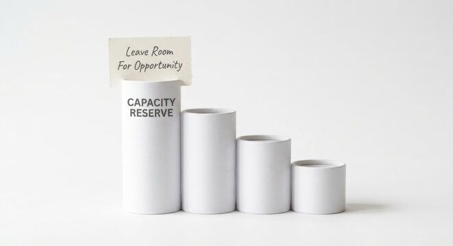 Stacked Blank Paper Cylinders With Note Saying Leave Room For Opportunity