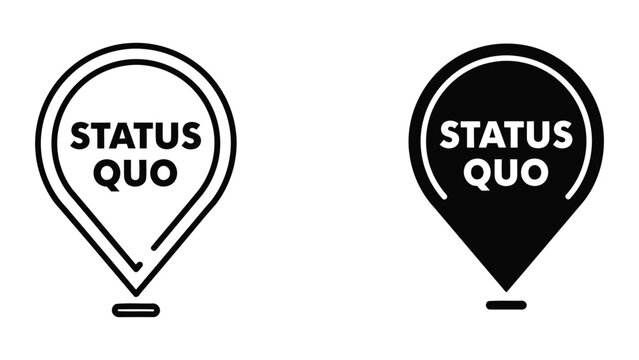 Status quo concept represented by map pin location marker vector icon set on white