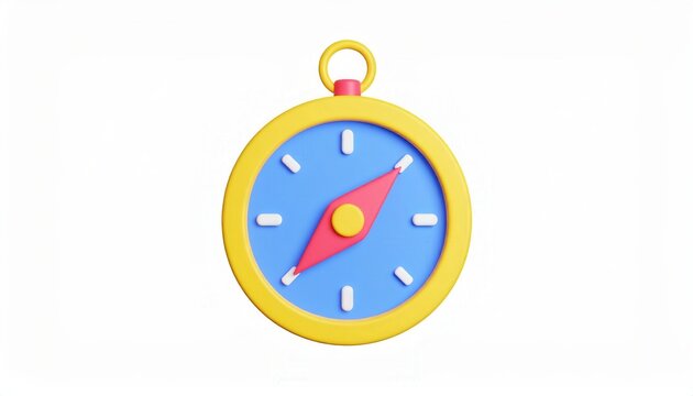 Navigation and travel concept 3d render style compass icon for wayfinding and exploration apps
