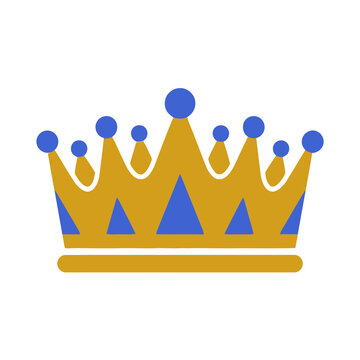 Stylized Crown Illustration with Blue Accents