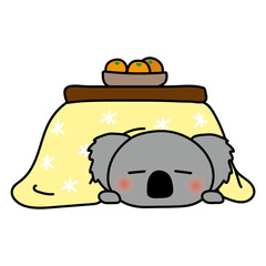 こたつで眠るコアラ © てがきっず