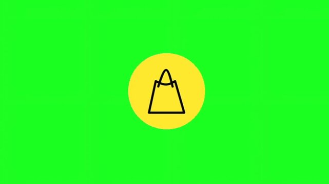 Yellow shopping bag icon
