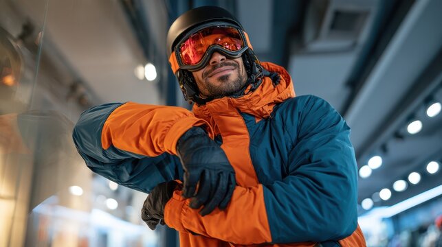 A stylish mannequin showcasing the latest high-end ski outfit, featuring premium winter sportswear designed for performance and fashion on snowy slopes.