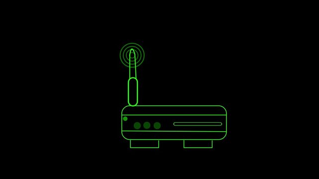 Network router line icon motion graphic animation .wifi router Icon of nice animated . 4k animation