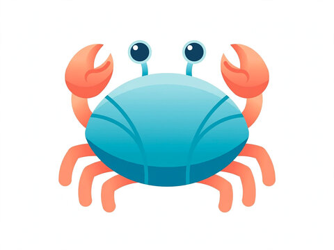 cute blue crab vector illustration isolated on white background 
