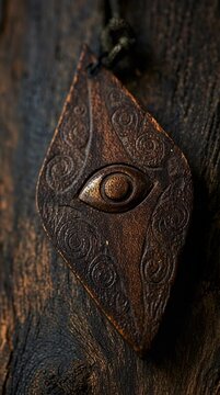 Cinematic Slow Camera Push In on a Static Vintage Wooden Planchette Pointer