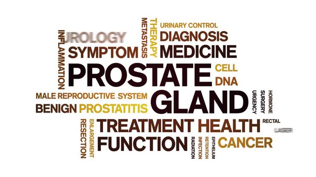 Prostate Gland animated word cloud-animation tag kinetic typography seamless loop.