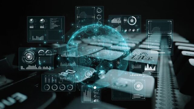 Real-time global data analytics dashboard visualizing insights from interconnected systems for decision-making, business analytics, and digital transformation Marrow
