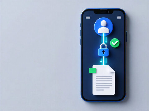 Secure encrypted file transfer with verified user access on smartphone