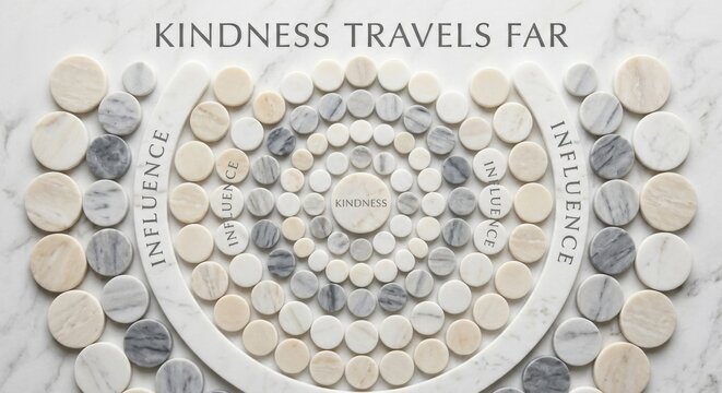 Kindness Travels Far Marble Circle Arrangement