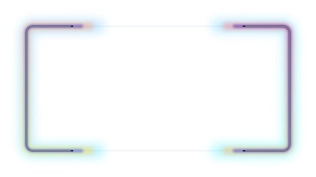 Blank white rectangle with glowing colorful lights on sides