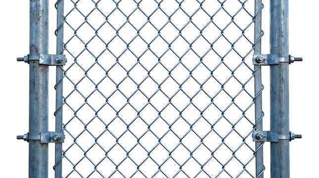 A close up view of a silver metal chain link fence