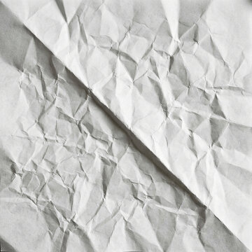 Crumpled Paper one deep diagonal crease across an otherwise flat sheet, crumpled paper effect for photo and poster design, wrinkled texture, paper texture background, digital 